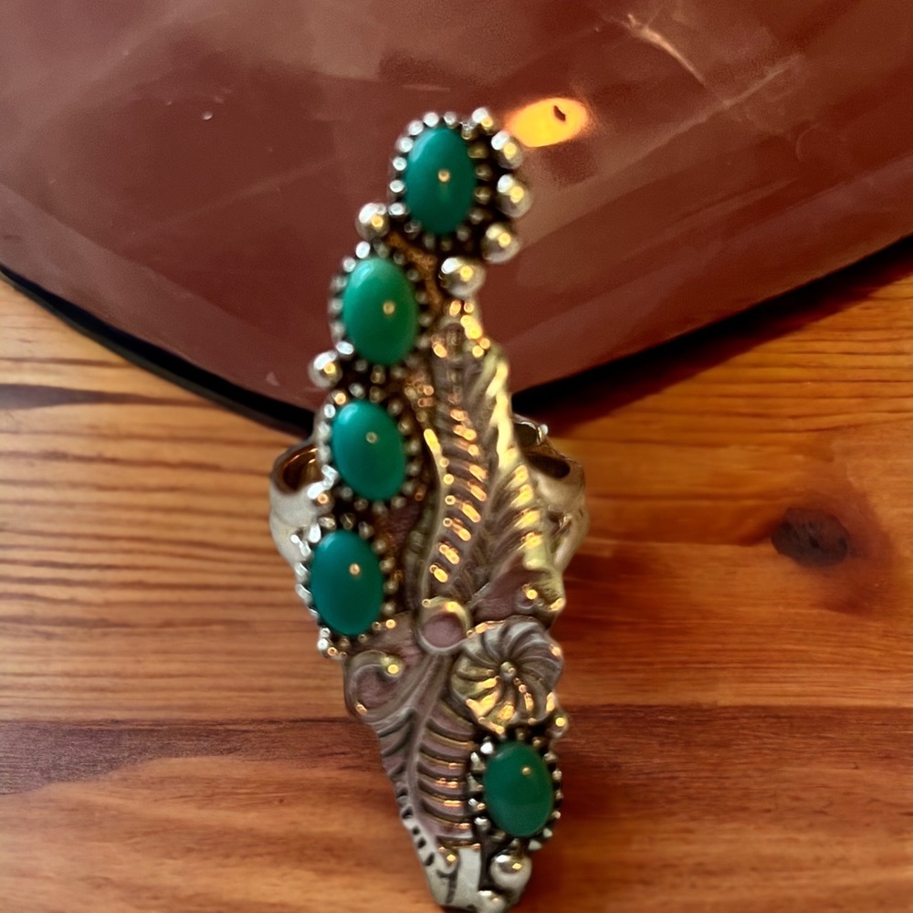 Beautiful Turquoise Solid Sterling Silver Ring - Picture 3 of 12